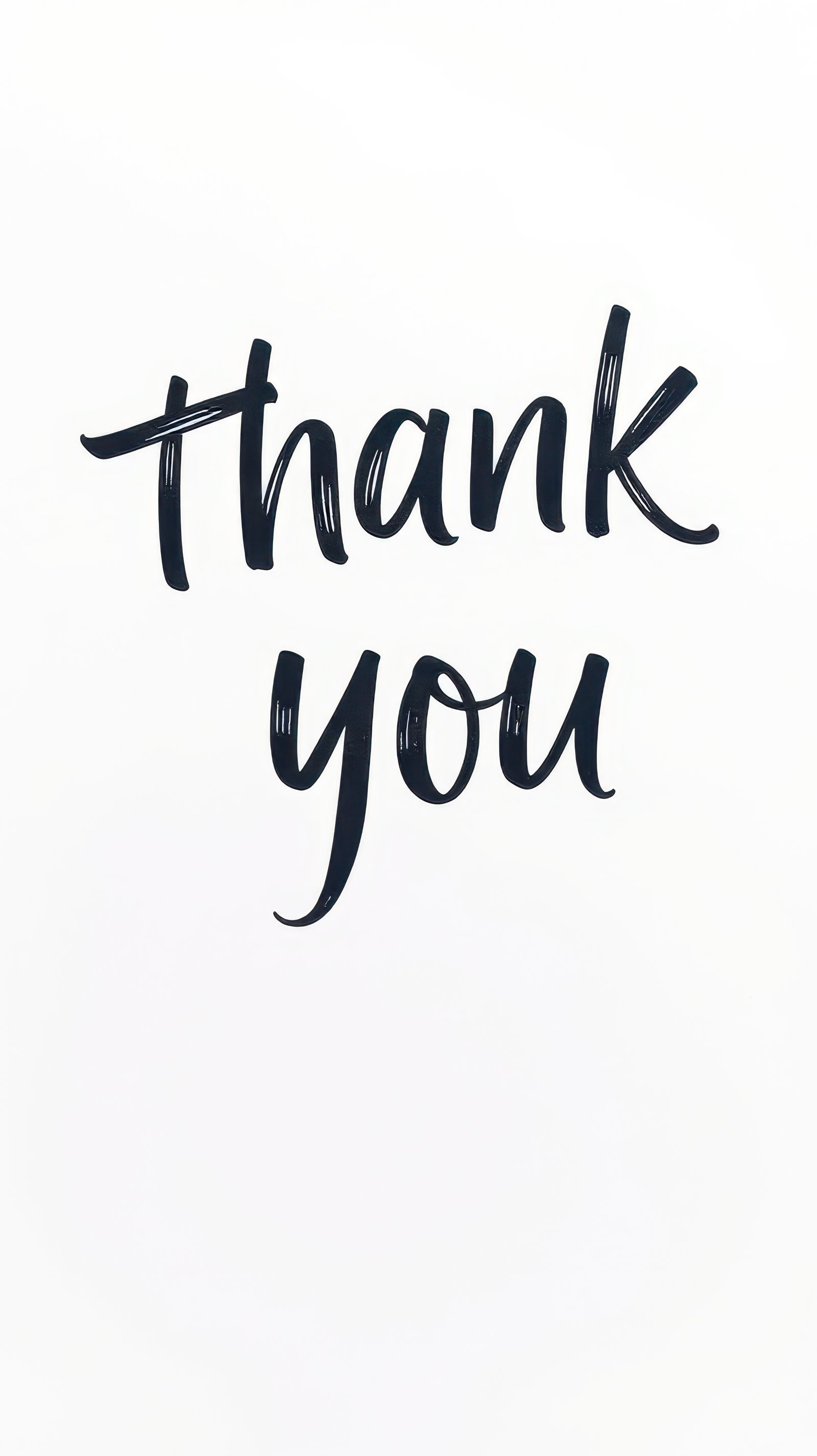 Friendly thank you message written in elegant script on a clean white background